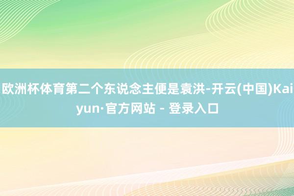 欧洲杯体育第二个东说念主便是袁洪-开云(中国)Kaiyun·官方网站 - 登录入口