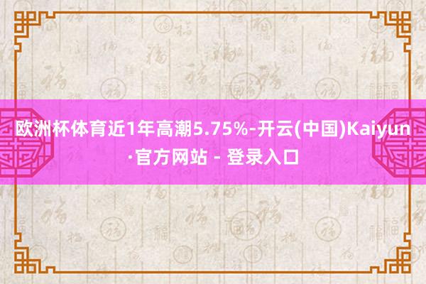 欧洲杯体育近1年高潮5.75%-开云(中国)Kaiyun·官方网站 - 登录入口