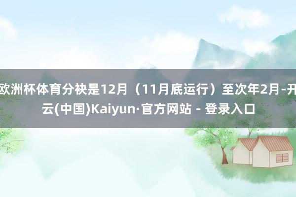 欧洲杯体育分袂是12月（11月底运行）至次年2月-开云(中国)Kaiyun·官方网站 - 登录入口