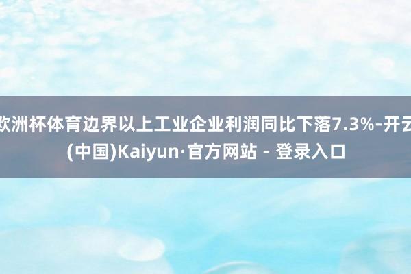 欧洲杯体育边界以上工业企业利润同比下落7.3%-开云(中国)Kaiyun·官方网站 - 登录入口