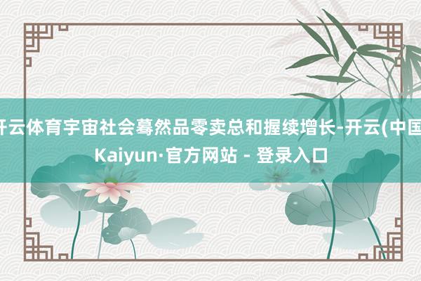 开云体育宇宙社会蓦然品零卖总和握续增长-开云(中国)Kaiyun·官方网站 - 登录入口