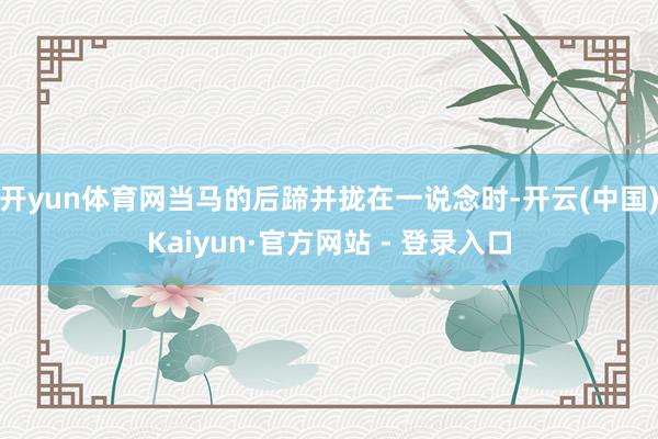 开yun体育网当马的后蹄并拢在一说念时-开云(中国)Kaiyun·官方网站 - 登录入口